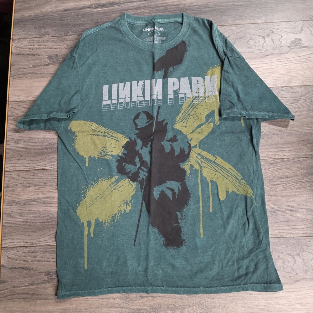 Linkin Park 2025 Hybrid Theory T Shirt Big Print Size L Green